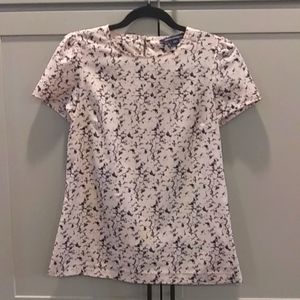 French Connection | Pale Blush and Black Abstract Print Shirt Sleeve Blouse | 4